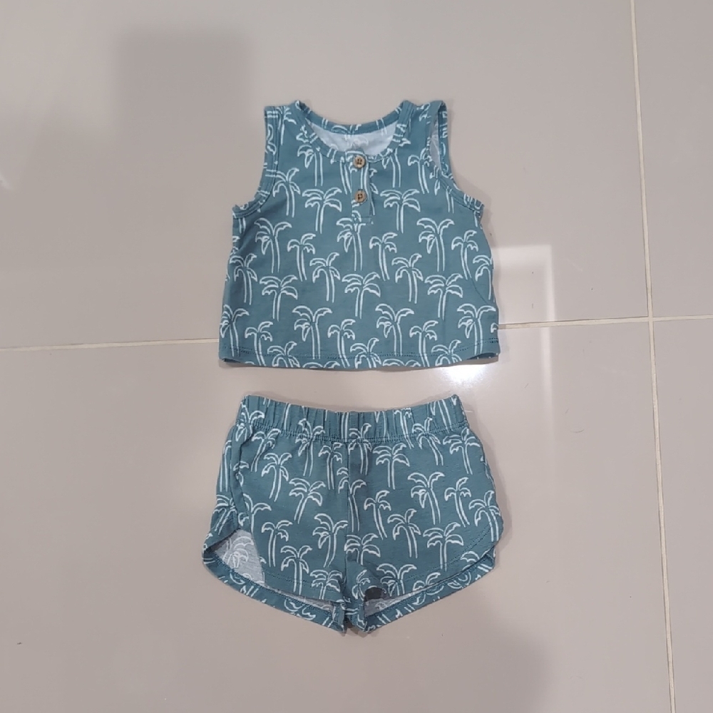 Cloud Island Teal and White Baby Outfit